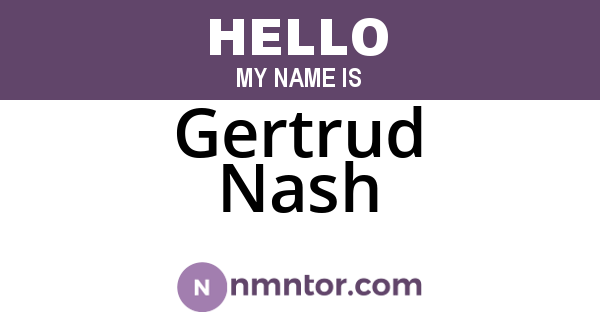 Gertrud Nash