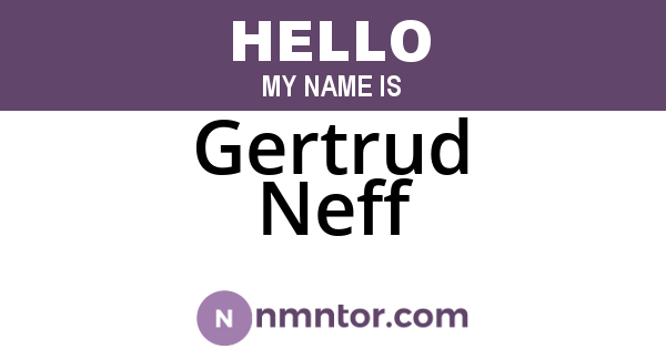 Gertrud Neff