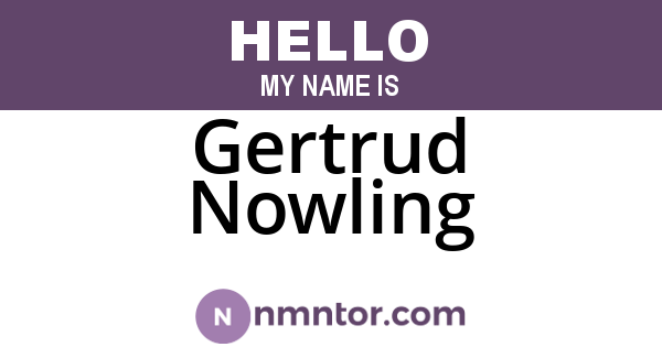 Gertrud Nowling