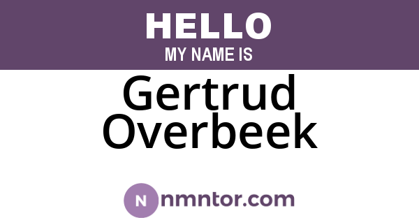 Gertrud Overbeek