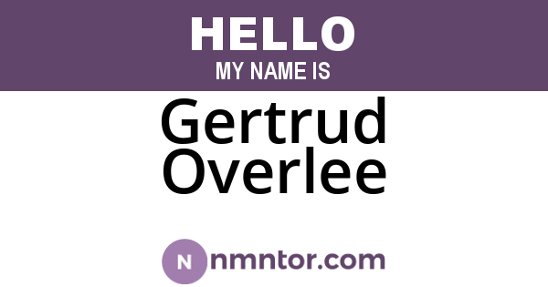 Gertrud Overlee
