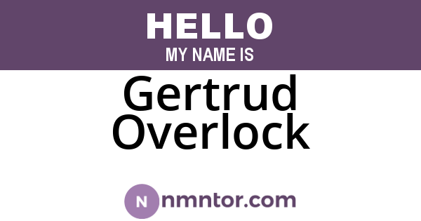 Gertrud Overlock