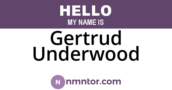 Gertrud Underwood