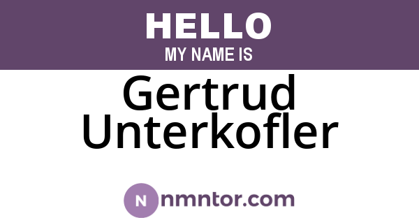 Gertrud Unterkofler