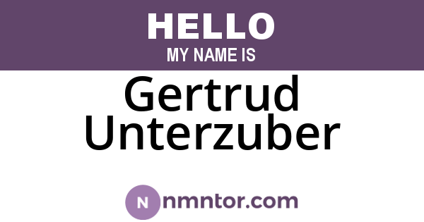 Gertrud Unterzuber