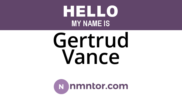 Gertrud Vance