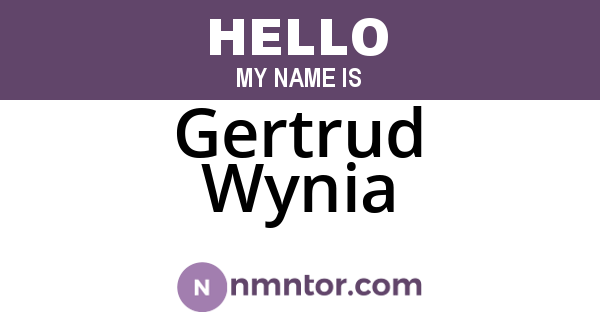 Gertrud Wynia
