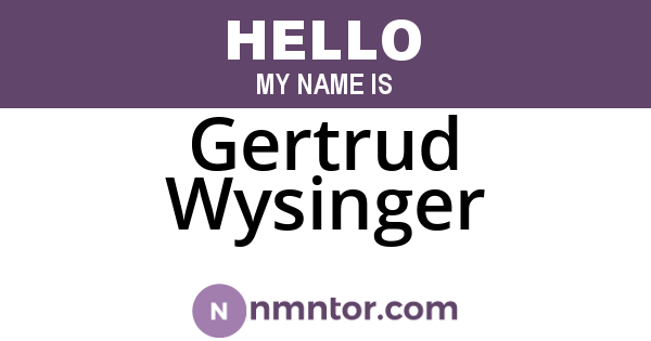 Gertrud Wysinger