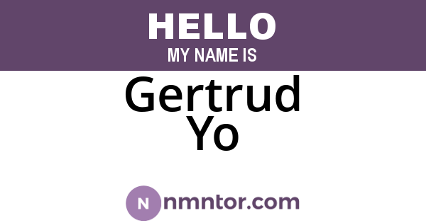 Gertrud Yo