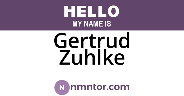 Gertrud Zuhlke