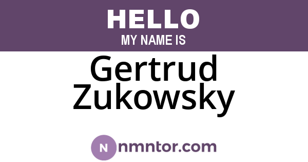 Gertrud Zukowsky