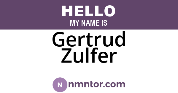 Gertrud Zulfer