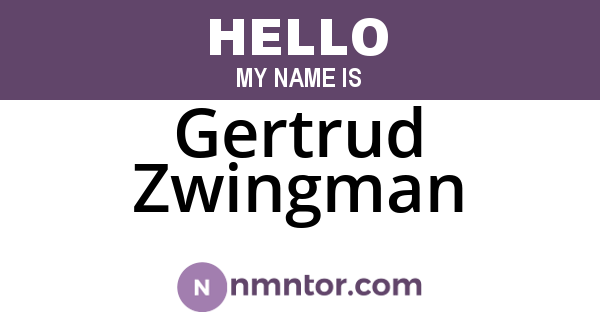 Gertrud Zwingman
