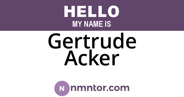 Gertrude Acker