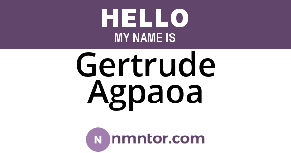 Gertrude Agpaoa