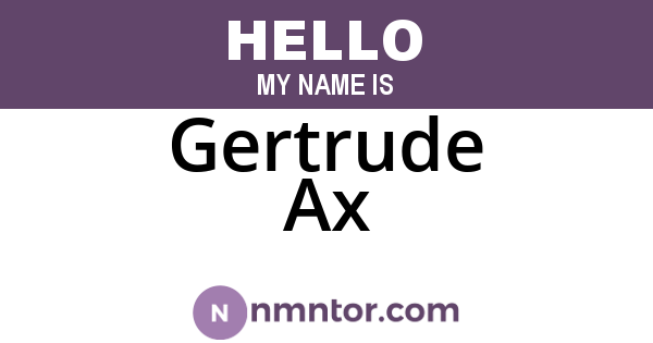Gertrude Ax