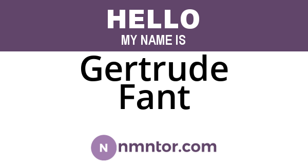 Gertrude Fant