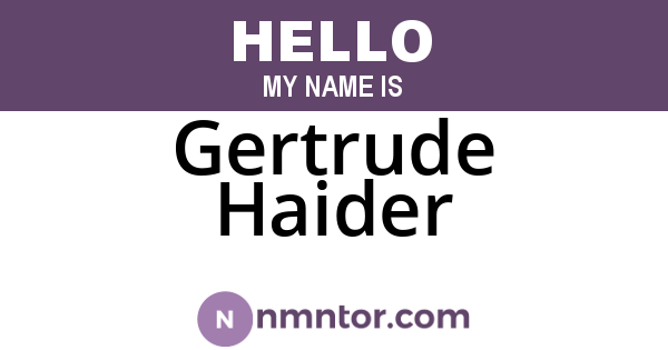 Gertrude Haider