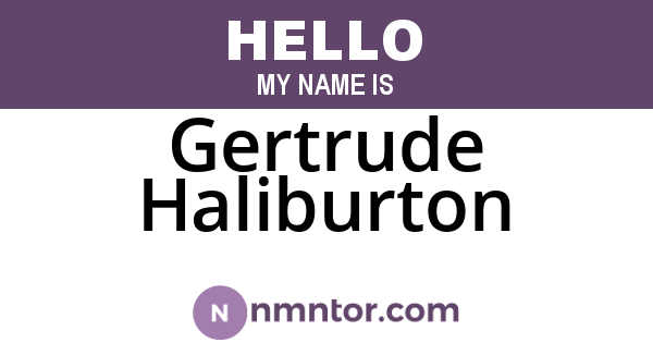 Gertrude Haliburton