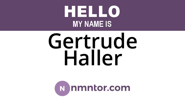 Gertrude Haller