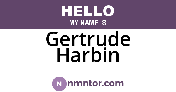 Gertrude Harbin