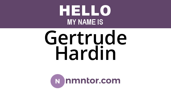 Gertrude Hardin