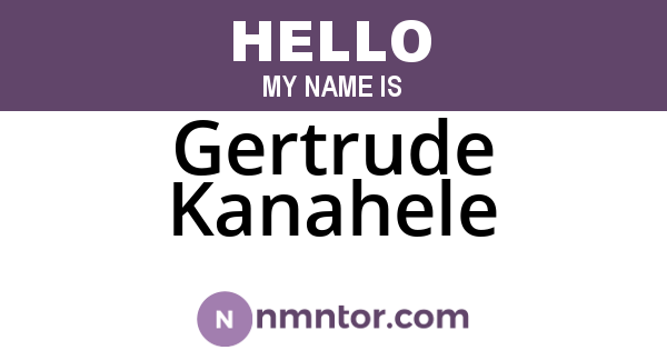 Gertrude Kanahele