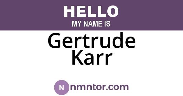Gertrude Karr