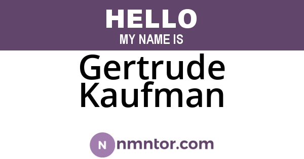 Gertrude Kaufman