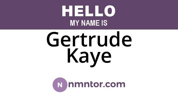 Gertrude Kaye