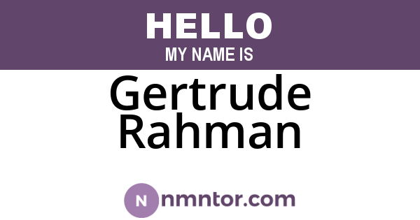 Gertrude Rahman