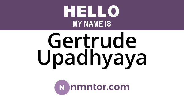 Gertrude Upadhyaya