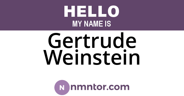 Gertrude Weinstein