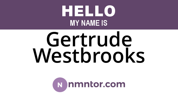 Gertrude Westbrooks