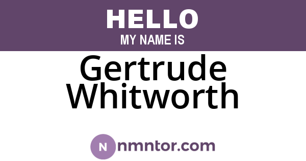 Gertrude Whitworth