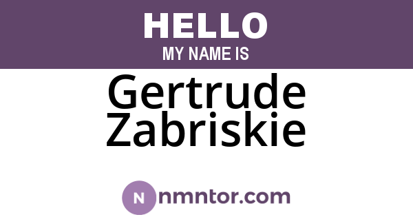 Gertrude Zabriskie