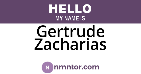 Gertrude Zacharias
