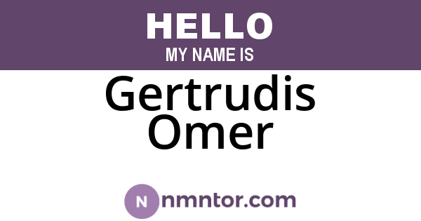 Gertrudis Omer
