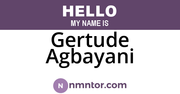 Gertude Agbayani
