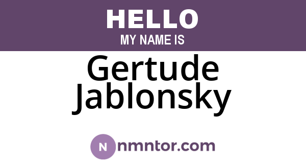 Gertude Jablonsky