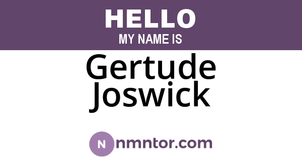 Gertude Joswick