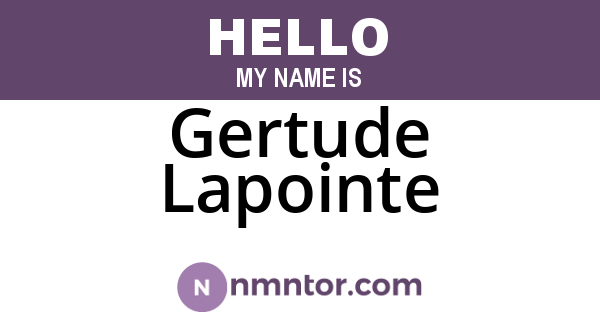 Gertude Lapointe