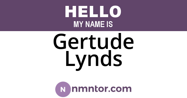 Gertude Lynds