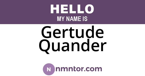 Gertude Quander