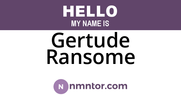 Gertude Ransome
