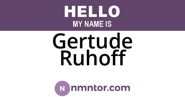 Gertude Ruhoff
