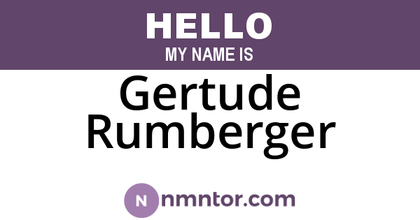 Gertude Rumberger