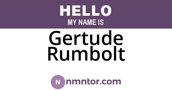 Gertude Rumbolt