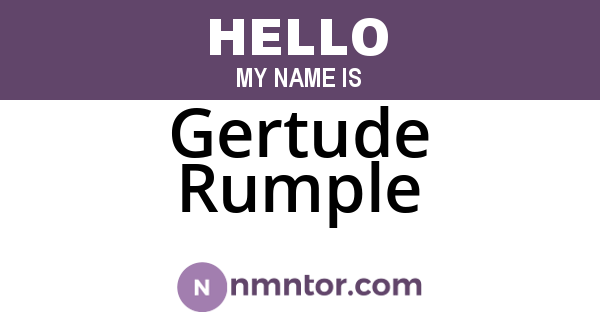 Gertude Rumple