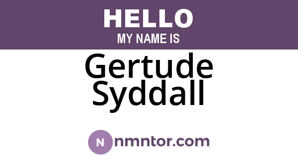 Gertude Syddall